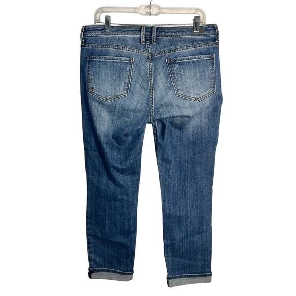 KUT from the Kloth Catherine Slim Boyfriend Jeans Size 10 Distressed Cropped - Picture 3 of 7